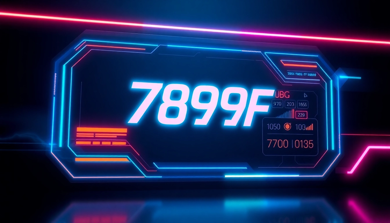 789F logo integrated with dynamic digital graphics representing online gaming and technology, demonstrating brand modernity and engagement.