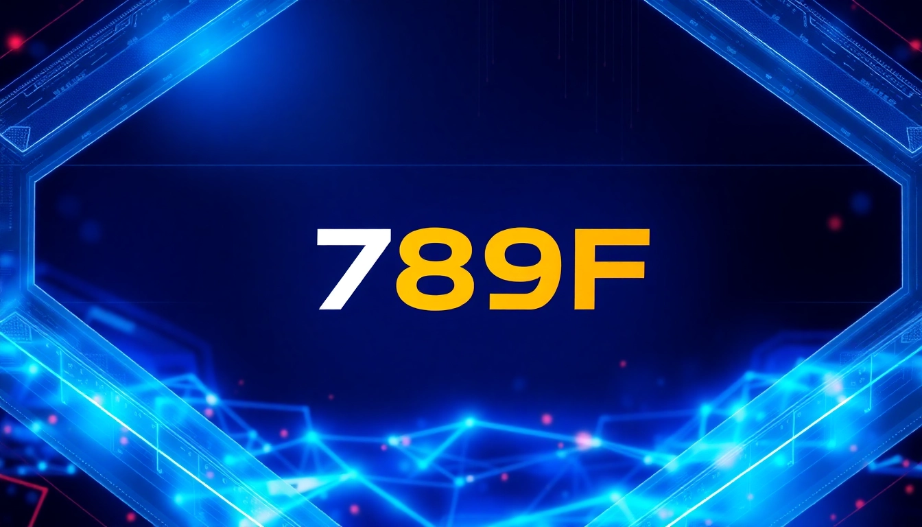 789F brand logo displayed on a high-tech digital screen, emphasizing innovation and modernity for a tech-focused audience.