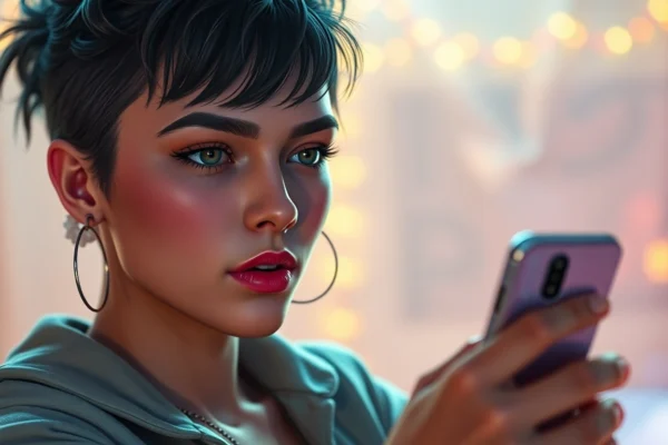 Dynamic NSFW AI-generated scene showing a hyper-realistic virtual influencer with compelling emotional expression, designed for adult visual content.
