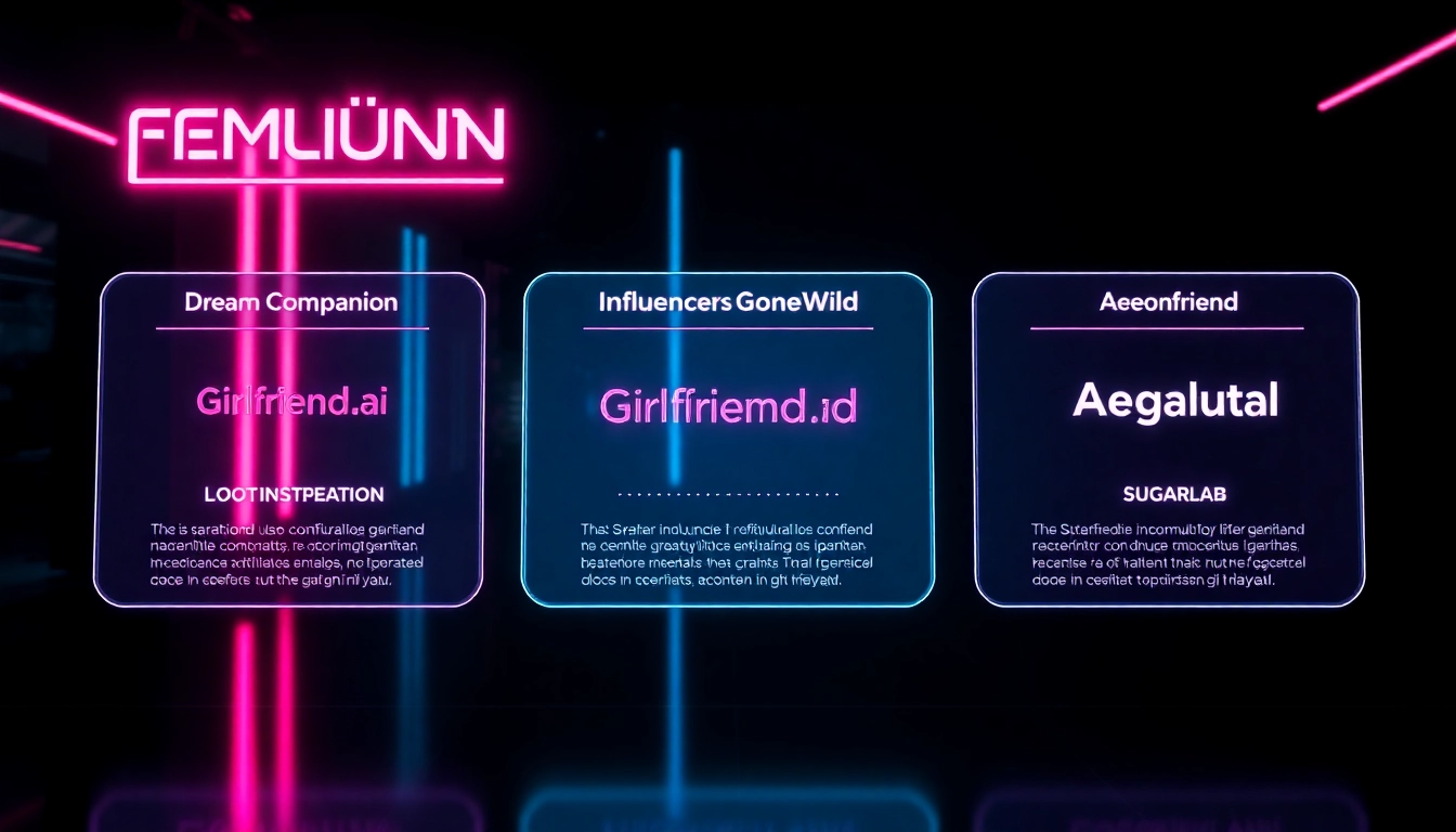NSFW Image Generator showcase: Dream Companion, InfluencersGoneWild, Girlfriend.ai.