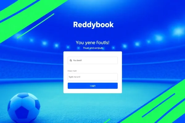Secure Reddybook login page with user credentials on a sports-themed platform, inviting users to access betting features easily.