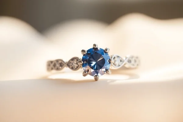 How to Choose the Perfect Engagement Ring with Sapphire to Reflect Unique Love Engagement ring with sapphire featuring a vibrant blue center stone with surrounding diamonds, showcasing elegance and craftsmanship.