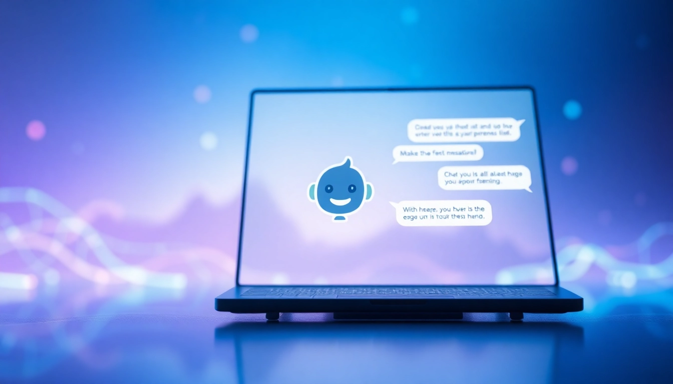 Digital chat interface with an AI character in a futuristic, colorful setting.