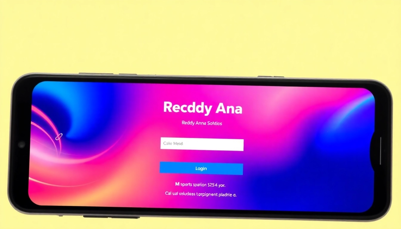 Secure Reddy Anna Login page displayed on a smartphone, enabling quick access to betting and gaming features within a sleek interface.