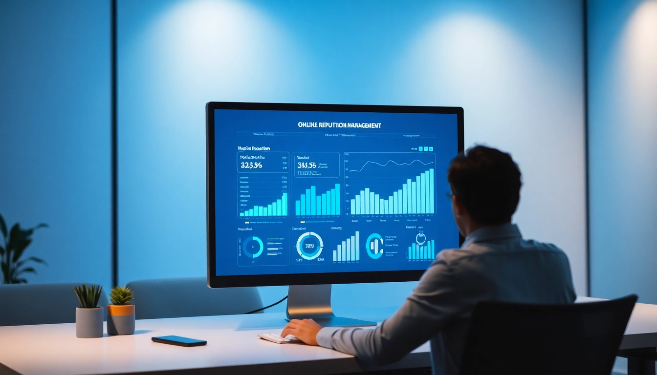 Professional team analyzing digital reputation metrics for online reputation management success