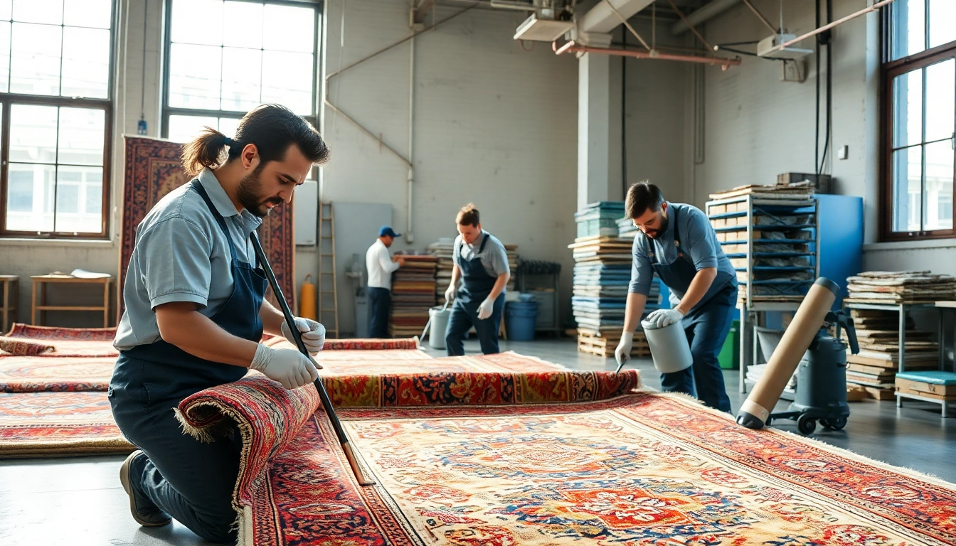 Professional team performing Lavaggio tappeto Milano with deep cleaning and restoration