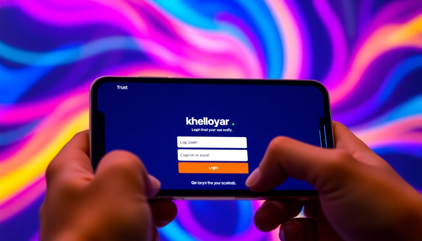 Easy Kheloyar login process on mobile device with user entering credentials, showcasing
