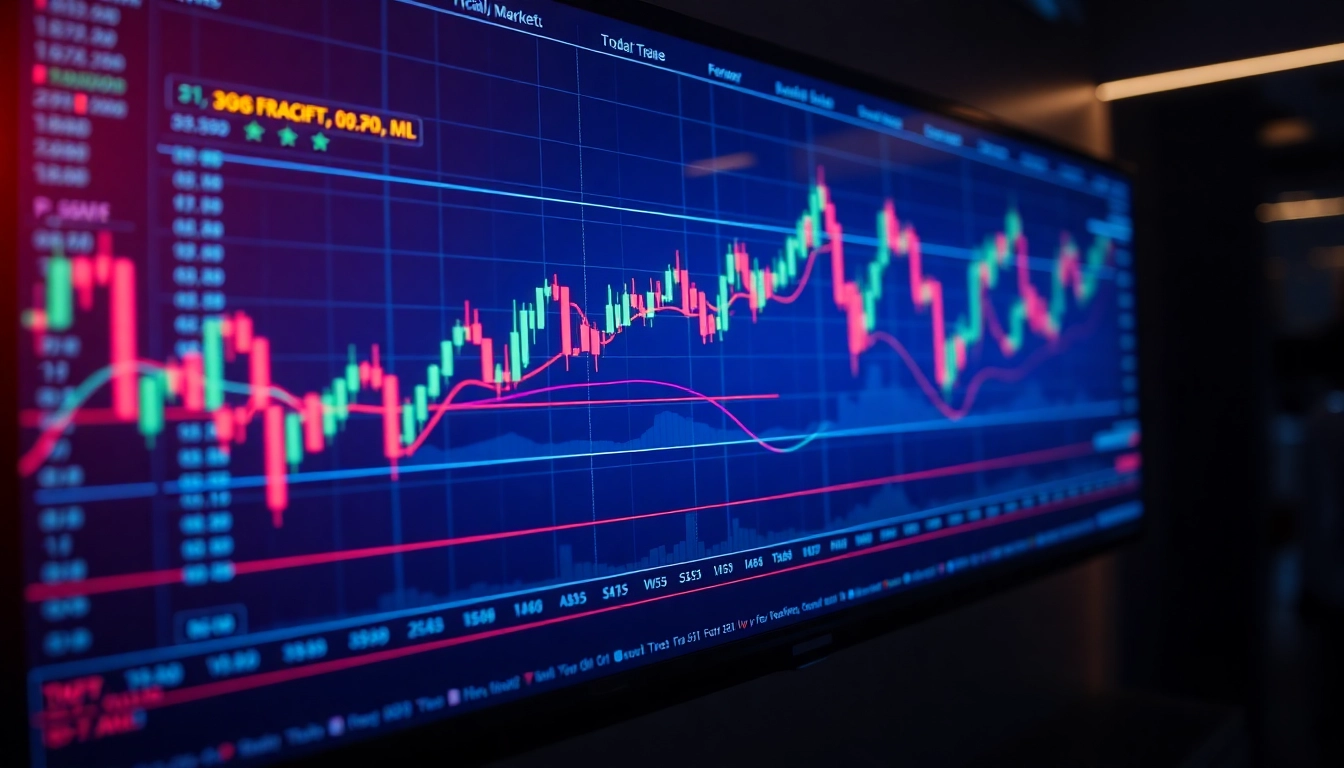 Trading view chart illustrating real-time stock, crypto, and forex market analysis with vibrant