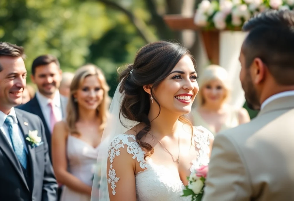 Professional eskuvo fotos capturing authentic wedding moments in beautiful outdoor setting with