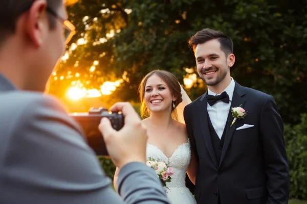 Expert Esküvő Fotós Tips to Capture Unforgettable Wedding Moments Professional eskuvo fotos capturing joyful bride and groom in an outdoor setting with natural